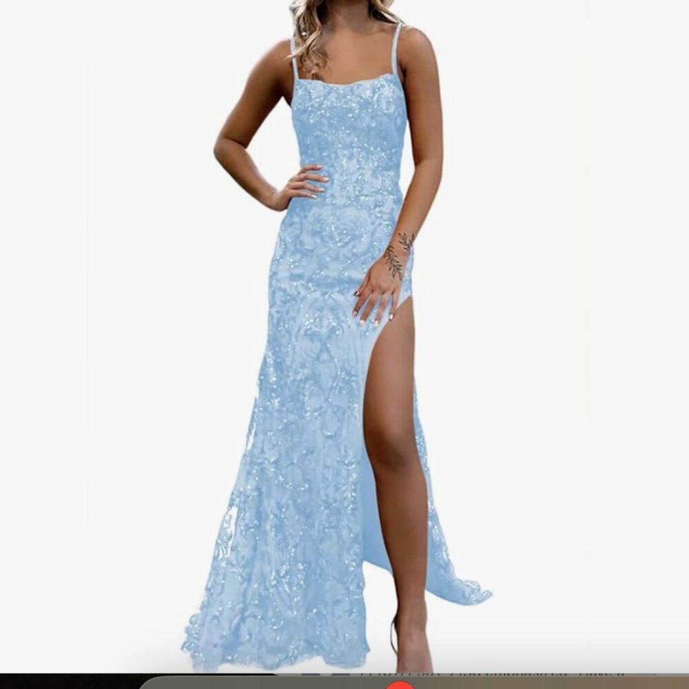 Beautiful Light Blue Mermaid Dress - Size 6 -for Prom or Formal.  Never Worn